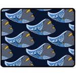 Queen Fish Doodle Art Double Sided Fleece Blanket (Medium)  58.8 x47.4  Blanket Front