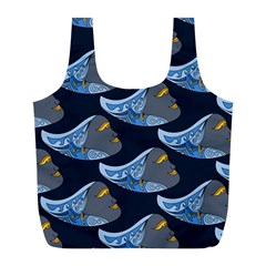 Queen Fish Doodle Art Full Print Recycle Bag (l) by tmsartbazaar