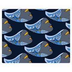 Queen Fish Doodle Art Double Sided Flano Blanket (medium)  by tmsartbazaar