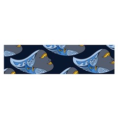 Queen Fish Doodle Art Satin Scarf (oblong) by tmsartbazaar