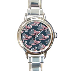 Doodle Queen Fish Pattern Round Italian Charm Watch by tmsartbazaar