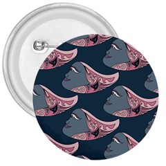 Doodle Queen Fish Pattern 3  Buttons by tmsartbazaar