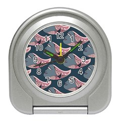 Doodle Queen Fish Pattern Travel Alarm Clock by tmsartbazaar