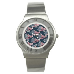 Doodle Queen Fish Pattern Stainless Steel Watch by tmsartbazaar