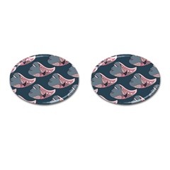 Doodle Queen Fish Pattern Cufflinks (oval) by tmsartbazaar