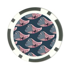 Doodle Queen Fish Pattern Poker Chip Card Guard by tmsartbazaar