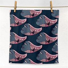 Doodle Queen Fish Pattern Face Towel by tmsartbazaar