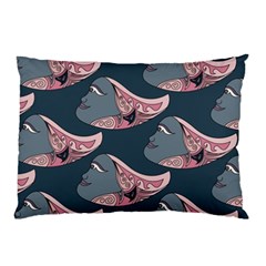 Doodle Queen Fish Pattern Pillow Case by tmsartbazaar