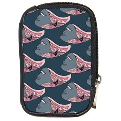 Doodle Queen Fish Pattern Compact Camera Leather Case by tmsartbazaar