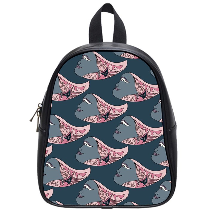 Doodle Queen Fish Pattern School Bag (Small)