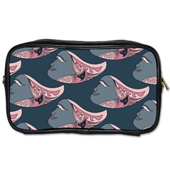 Doodle Queen Fish Pattern Toiletries Bag (two Sides) by tmsartbazaar