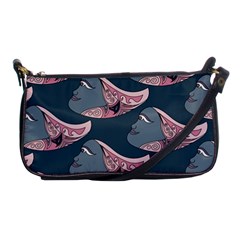 Doodle Queen Fish Pattern Shoulder Clutch Bag by tmsartbazaar