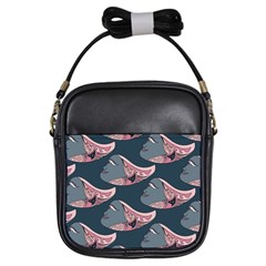 Doodle Queen Fish Pattern Girls Sling Bag by tmsartbazaar