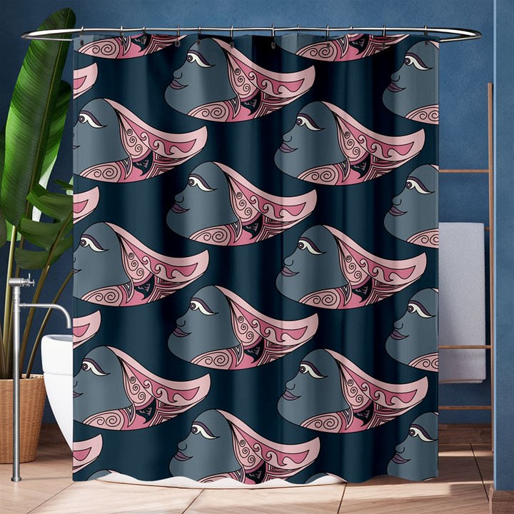 Doodle Queen Fish Pattern Shower Curtain 60  x 72  (Medium) 