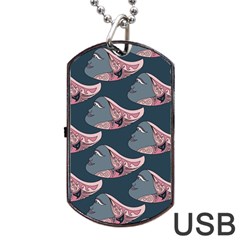 Doodle Queen Fish Pattern Dog Tag Usb Flash (two Sides) by tmsartbazaar