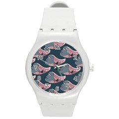 Doodle Queen Fish Pattern Round Plastic Sport Watch (m) by tmsartbazaar