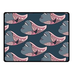 Doodle Queen Fish Pattern Double Sided Fleece Blanket (small)  by tmsartbazaar