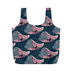 Doodle Queen Fish Pattern Full Print Recycle Bag (m) by tmsartbazaar