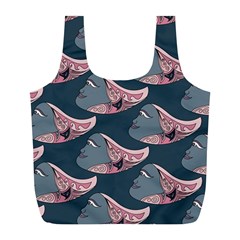 Doodle Queen Fish Pattern Full Print Recycle Bag (l) by tmsartbazaar