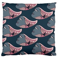 Doodle Queen Fish Pattern Standard Flano Cushion Case (one Side)