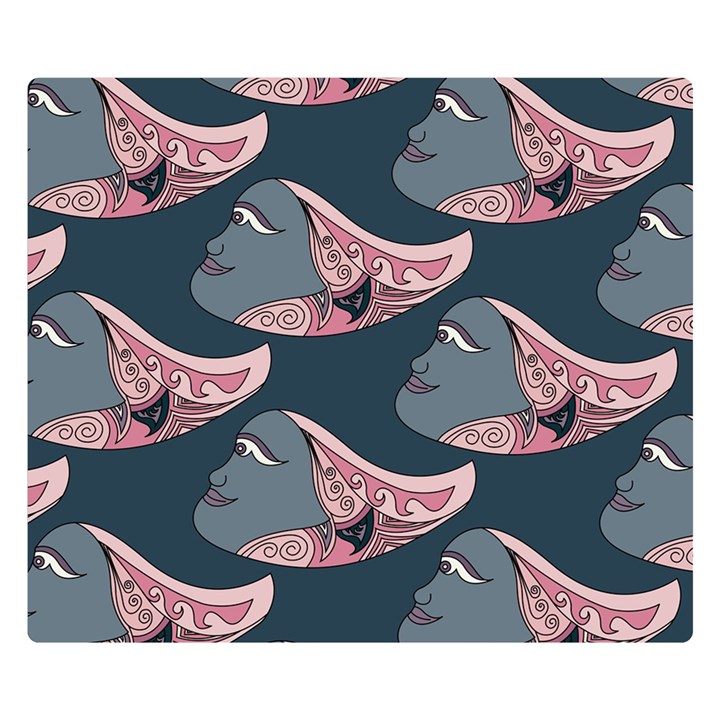 Doodle Queen Fish Pattern Double Sided Flano Blanket (Small) 