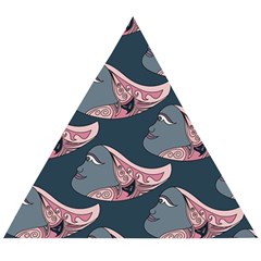 Doodle Queen Fish Pattern Wooden Puzzle Triangle by tmsartbazaar