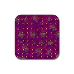 Beautiul Flowers On Wonderful Flowers Rubber Square Coaster (4 Pack)  by pepitasart