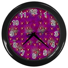 Beautiul Flowers On Wonderful Flowers Wall Clock (black) by pepitasart