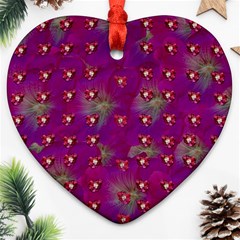 Beautiul Flowers On Wonderful Flowers Heart Ornament (two Sides) by pepitasart