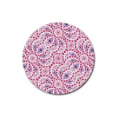 Modern Ornate Pattern Design Rubber Round Coaster (4 Pack)  by dflcprintsclothing