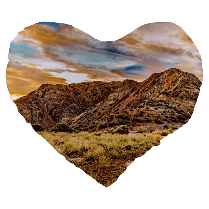 El Leoncito National Park Landscape, San Juan Province, Argentina Large 19  Premium Flano Heart Shape Cushions