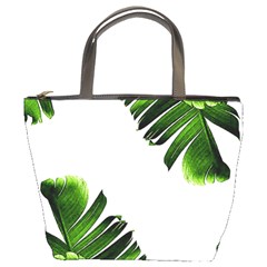 Green Banana Leaves Bucket Bag by goljakoff