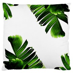 Green Banana Leaves Large Cushion Case (one Side) by goljakoff