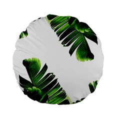 Green Banana Leaves Standard 15  Premium Flano Round Cushions