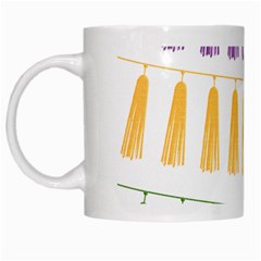 Tassels Tassel Bunting Banner White Mugs by HermanTelo