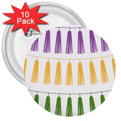 Tassels Tassel Bunting Banner 3  Buttons (10 Pack)  by HermanTelo