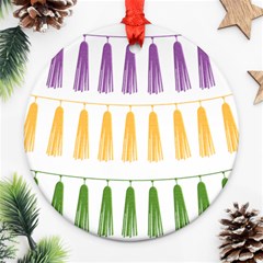 Tassels Tassel Bunting Banner Round Ornament (two Sides) by HermanTelo