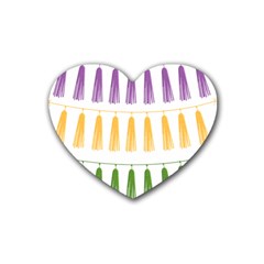 Tassels Tassel Bunting Banner Rubber Coaster (heart) 