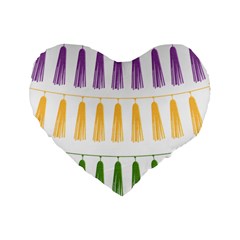 Tassels Tassel Bunting Banner Standard 16  Premium Heart Shape Cushions