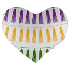 Tassels Tassel Bunting Banner Large 19  Premium Heart Shape Cushions