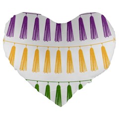 Tassels Tassel Bunting Banner Large 19  Premium Flano Heart Shape Cushions by HermanTelo