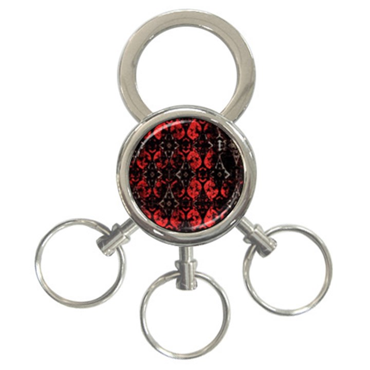 Antique Brothel Wallpaper 3-Ring Key Chain