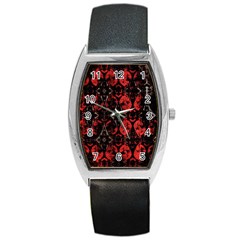 Antique Brothel Wallpaper Barrel Style Metal Watch by MRNStudios