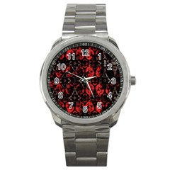 Antique Brothel Wallpaper Sport Metal Watch by MRNStudios