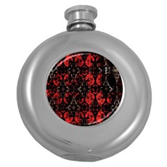 Antique Brothel Wallpaper Round Hip Flask (5 Oz) by MRNStudios