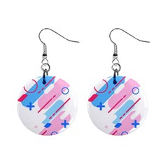 Abstract Geometric Pattern  Mini Button Earrings by brightlightarts