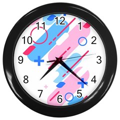 Abstract Geometric Pattern  Wall Clock (black) by brightlightarts