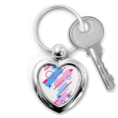 Abstract Geometric Pattern  Key Chain (heart) by brightlightarts