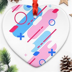 Abstract Geometric Pattern  Heart Ornament (two Sides)