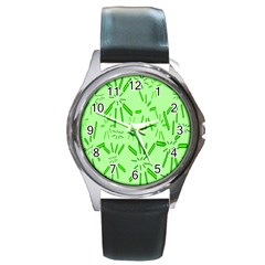 Electric Lime Round Metal Watch